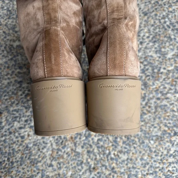 Gianvito Rossi Foster Camel Suede Ankle Boot 38.5 EU - Picture 2 of 13